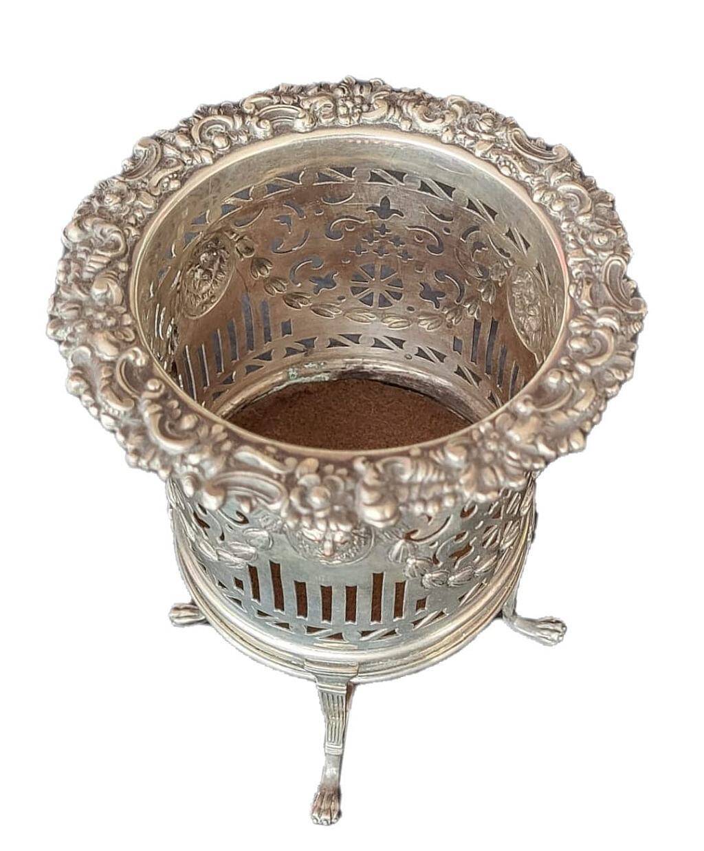 Antique Victorian Sheffield Silver Plated Raised Wine Bottle Holder Coaster