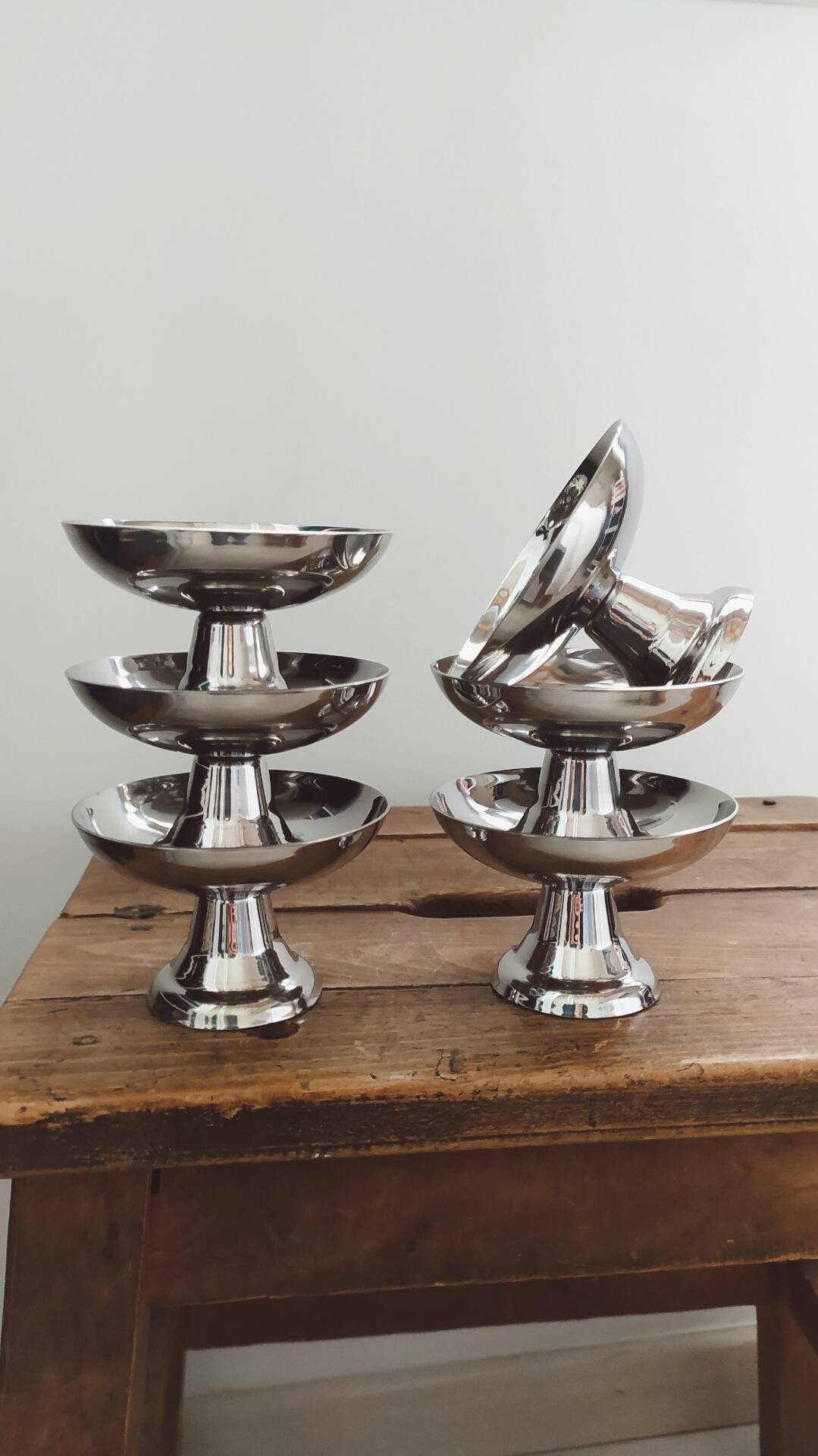 Lot de 6 coupes à glace, desserts vintage 