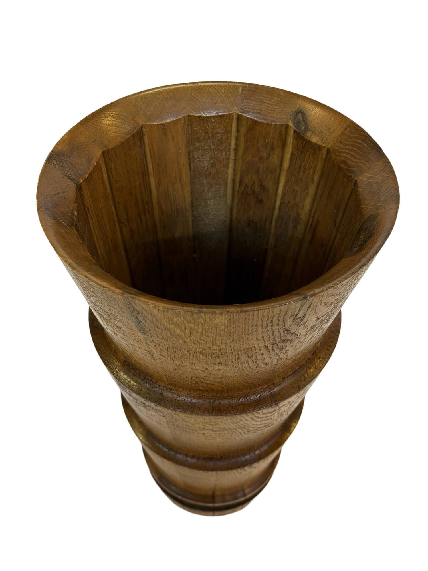 Vintage umbrella holder wooden basket storage 1960 minimalist design