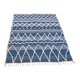 Recycled cotton handcrafted rug - Reversible - Blue