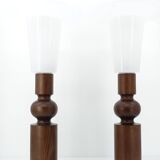 Pair of Scandinavian pine table lamps by Uno Kristiansson for Luxus