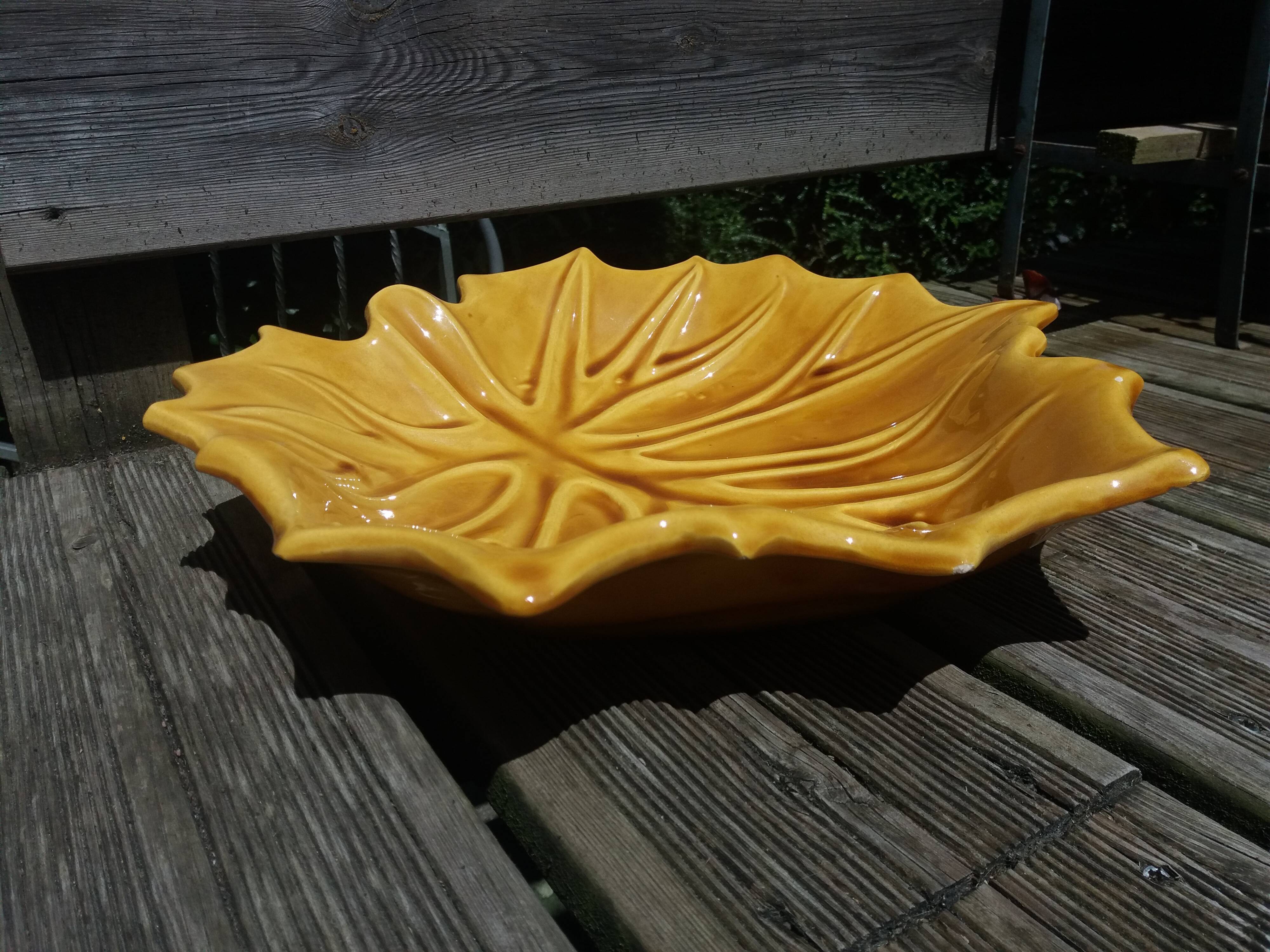 Empty fruit bowl FPP Vallauris leaf