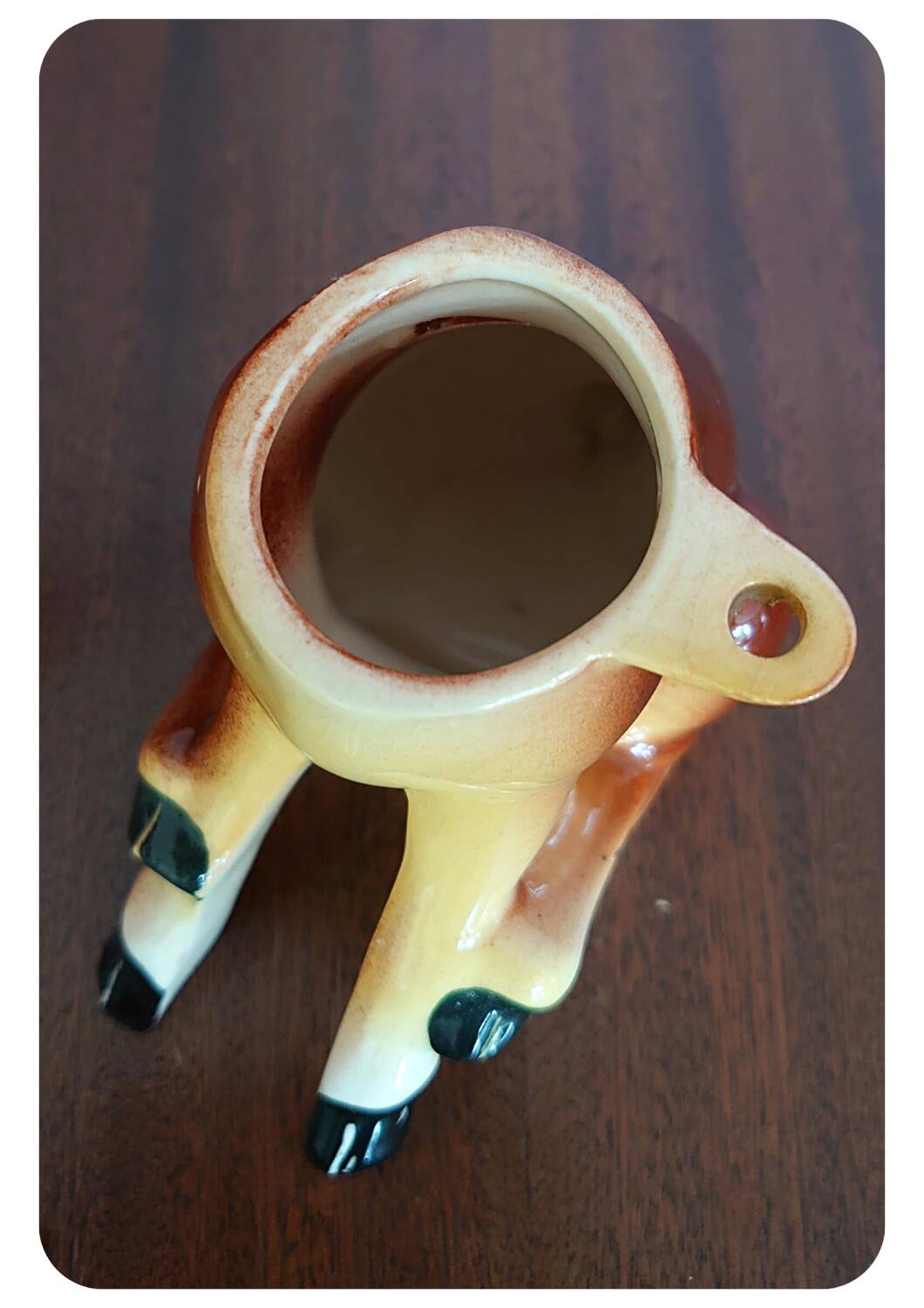 Tirelire de cerf en céramique vintage avec serrure et clé