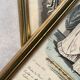 Pair of framed fashion engravings from the 19th century.