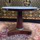 Mahogany pedestal table with marble top veneer