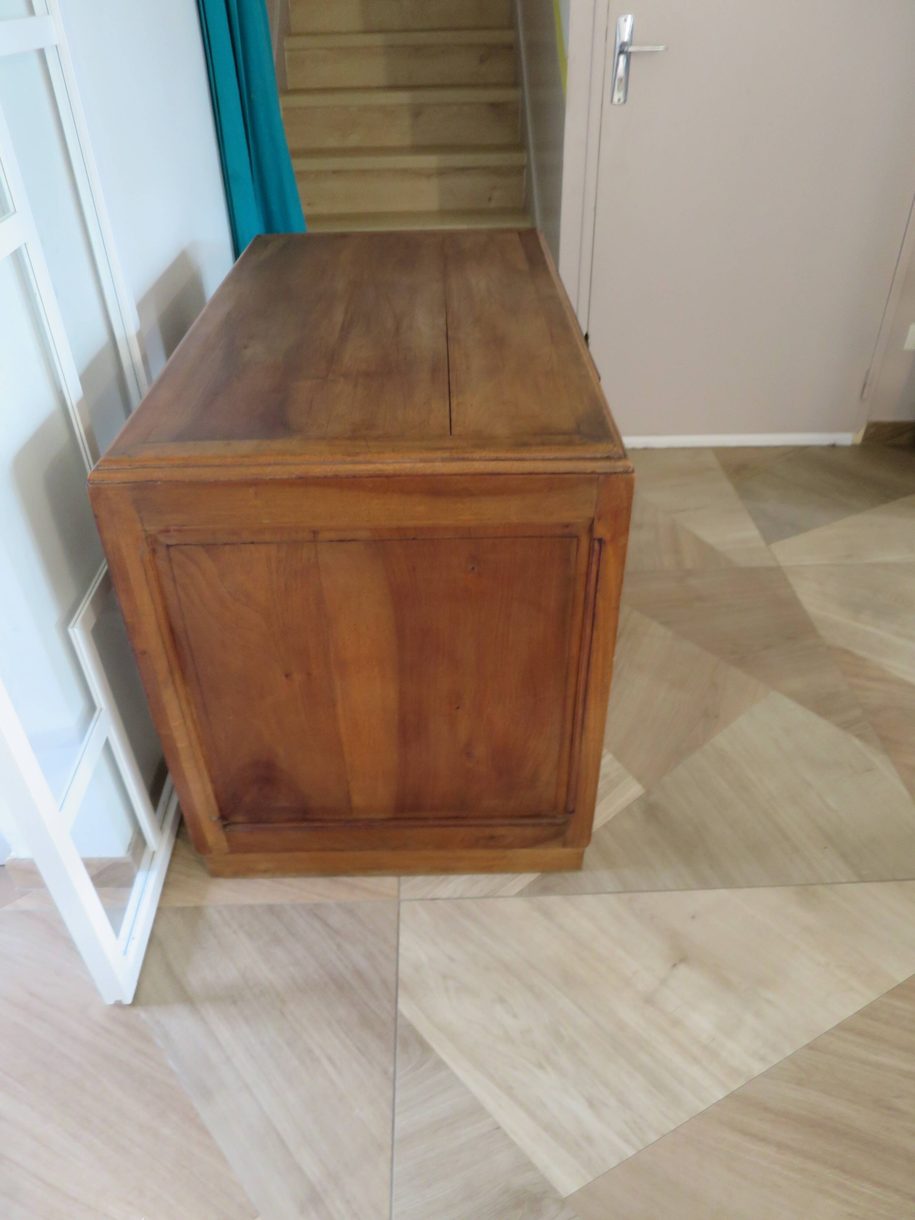 Vintage Art Deco schoolmaster's desk - double-sided - solid wood - 1940s/50s