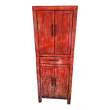 Asian style high sideboard in coral colored wood