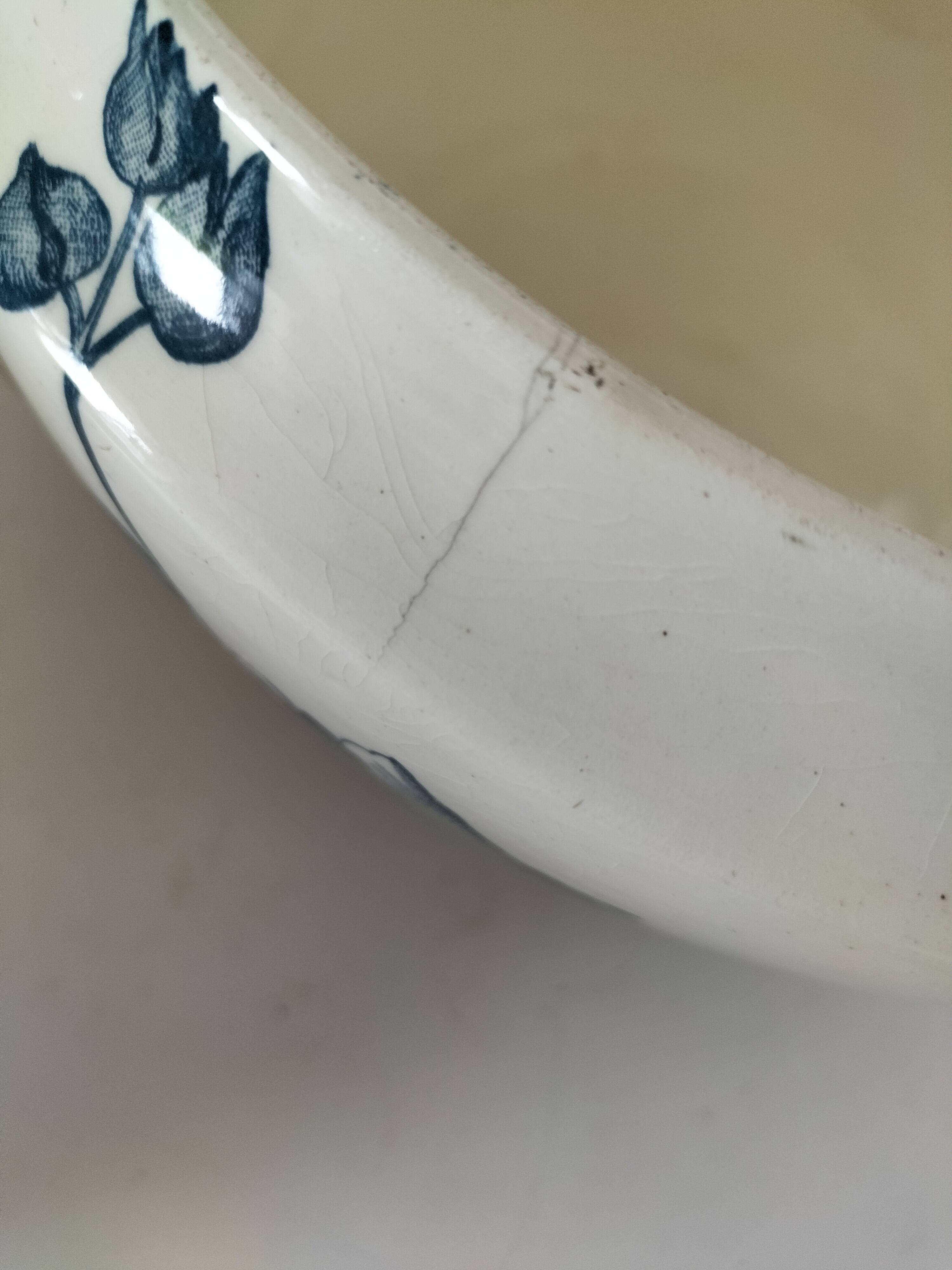 Lion Soup Tureen – Blue-grey Hollyhocks 1890-1920