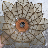 Vintage lotus flower mother-of-pearl hanging lamp