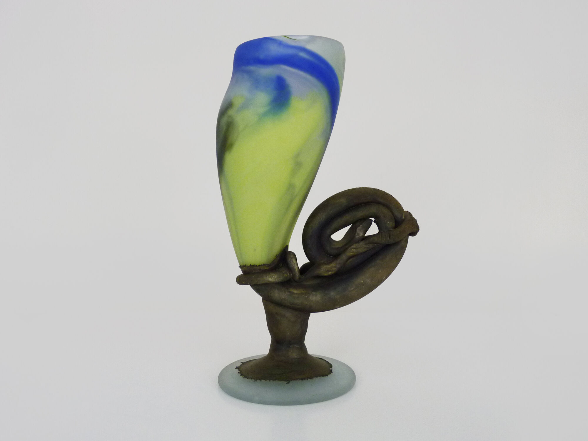 Art Nouveau vase in multicolored glass paste