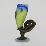 Art Nouveau vase in multicolored glass paste