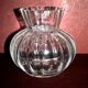 Daum acadie vase in venetian ribbed cast crystal signed daum nancy
