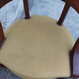 Louis Philippe office armchair in solid walnut