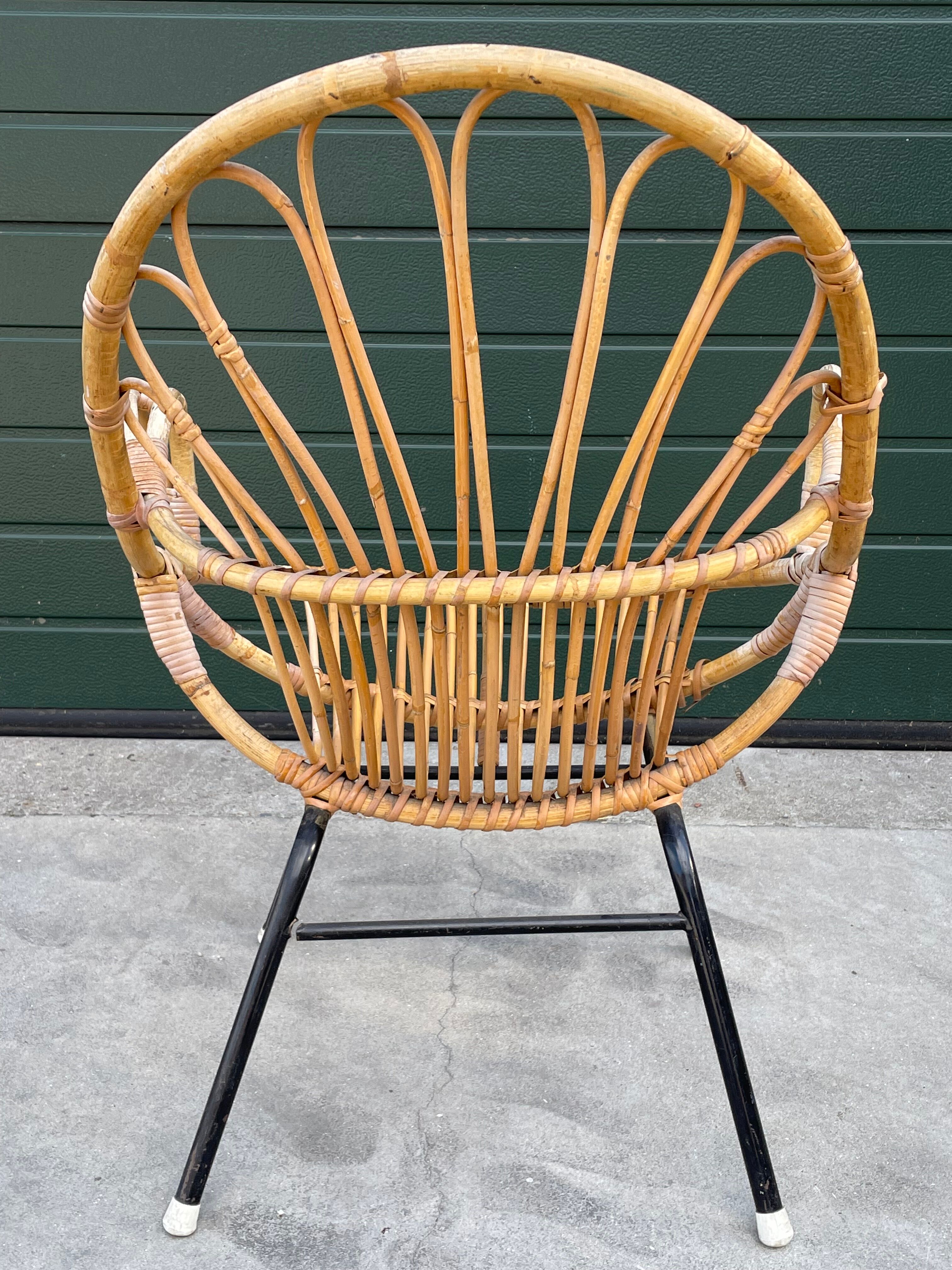 Rattan chair by Dirk van Sliedregt Rohe Noordwolde 1960 in the Netherlands