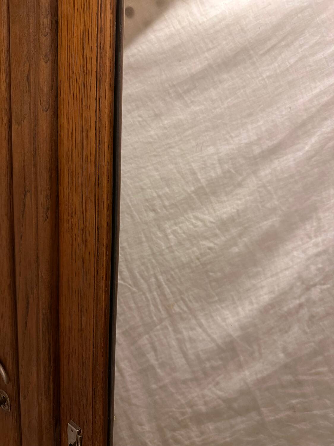 Vintage art deco wooden cabinet with mirror