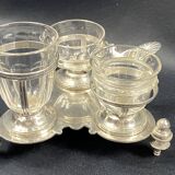 19th century Louis XV style condiment holder, silver or silver-plated metal frame