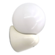 White Tissot wall light with opaque glass globe, 1970s/80s