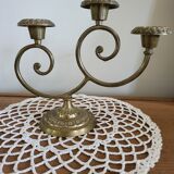3-spoke brass candle holder