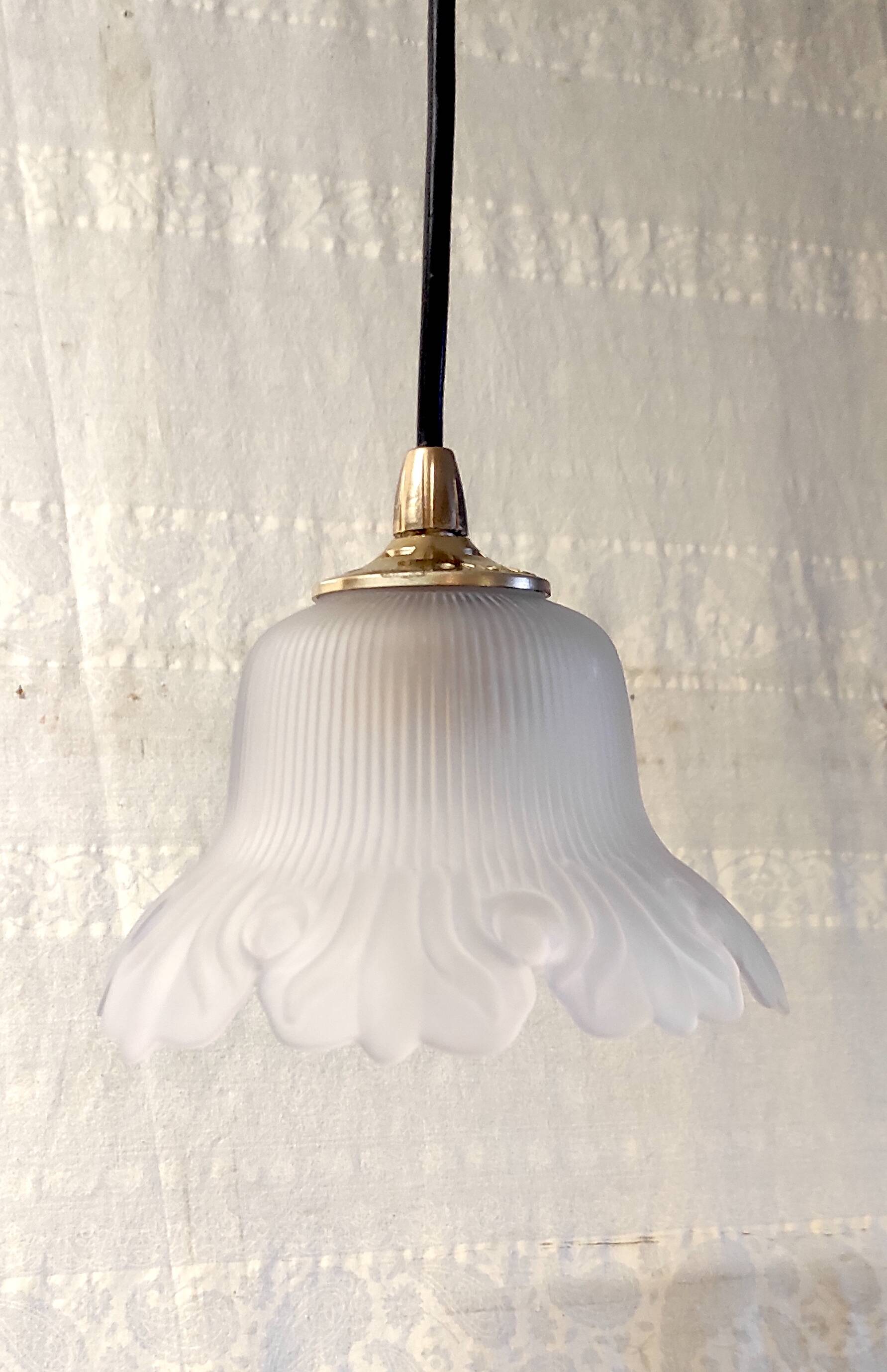 Art Deco style pressed glass portable lamp - mid-20th century