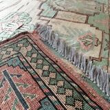 Afghan rug in pastel colors