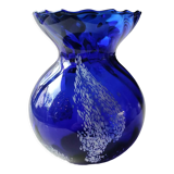 Vase shape vintage ball blown glass with frill