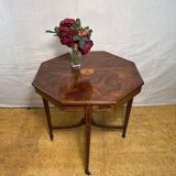 Table d'appoint octogonale en palissandre incrusté de style Édouardien, 1880-1910