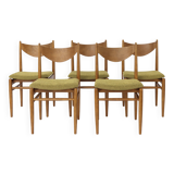 Set of 5 Vintage Dining Chairs, 1960s Germany, Wenzel, Beech Wood