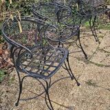 4 wrought iron garden chairs