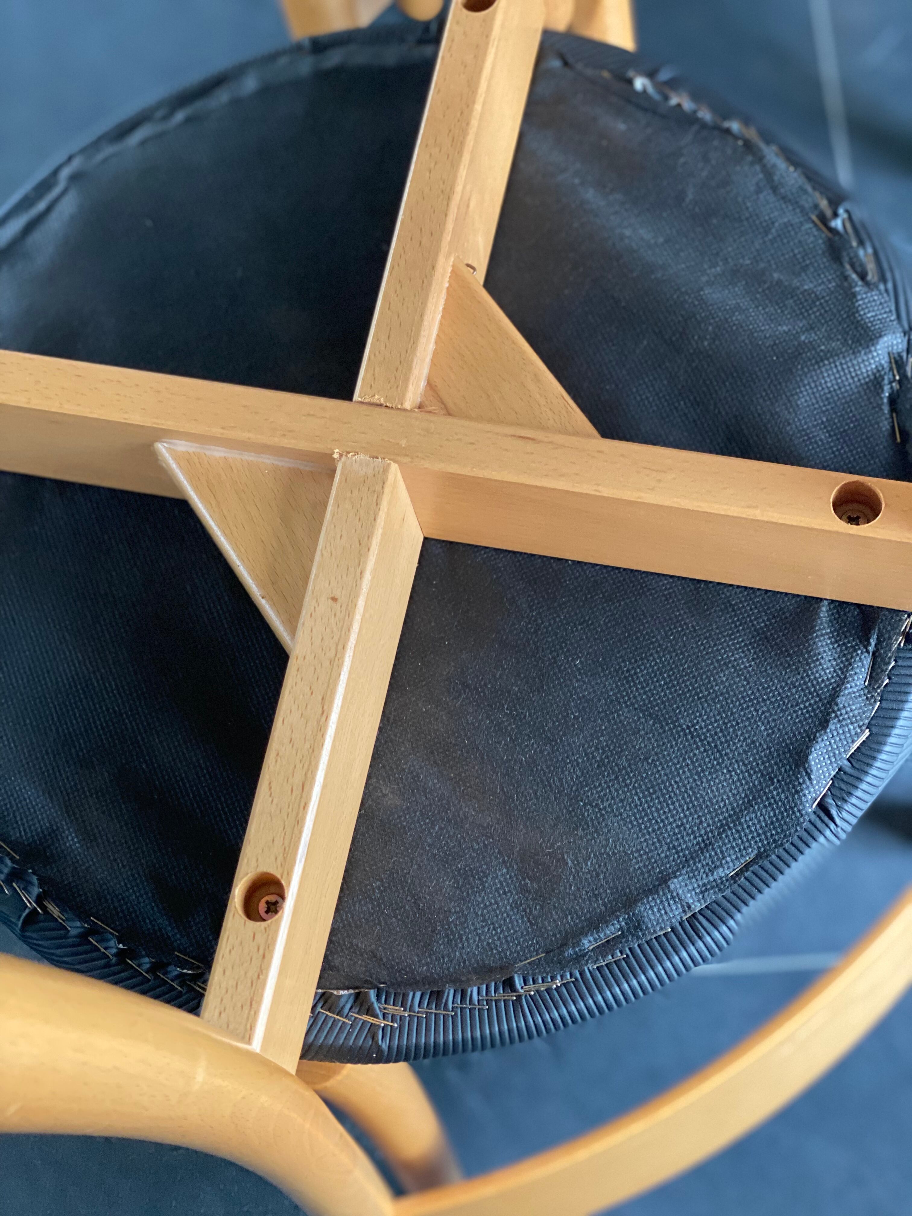 Set of 4 vintage pine dining chairs