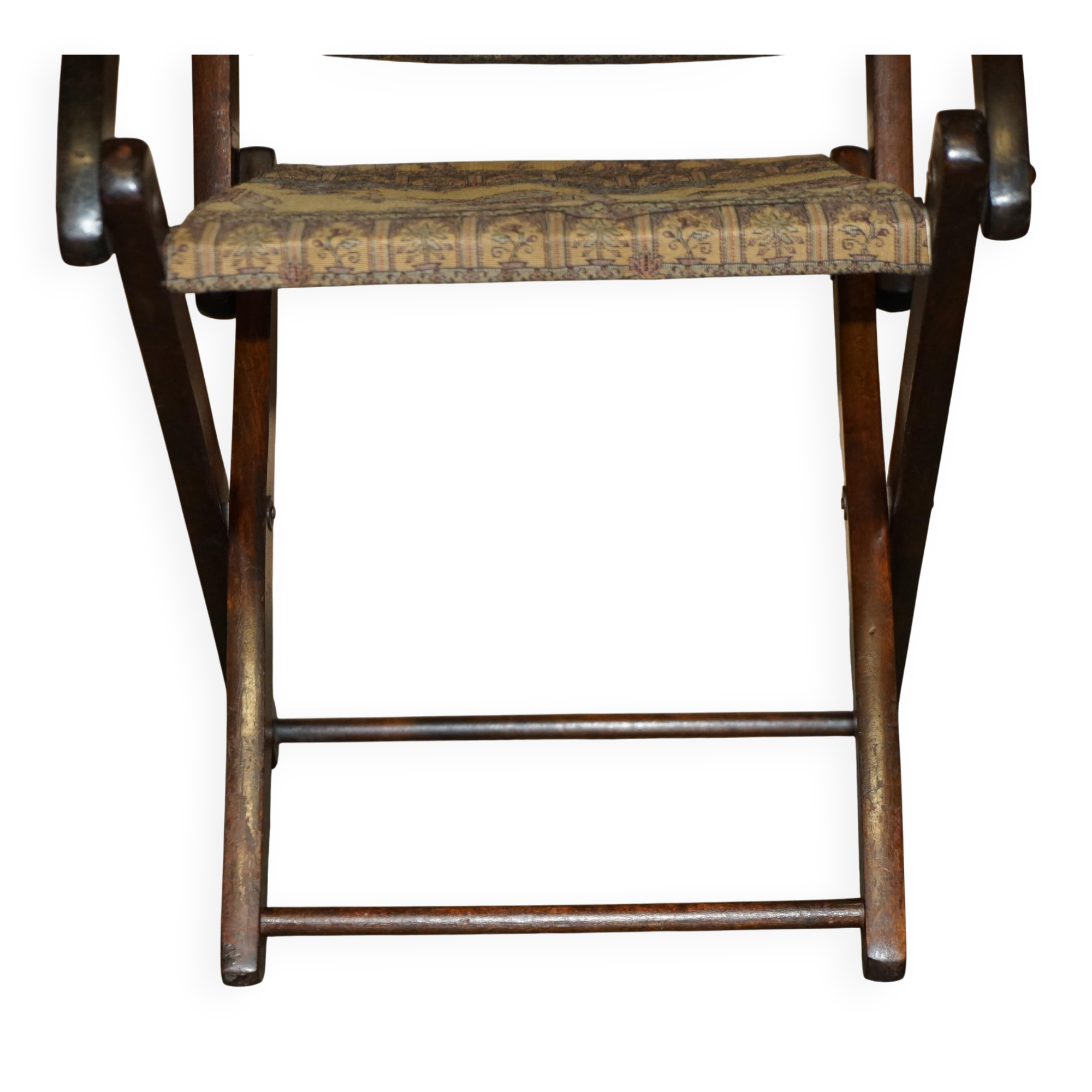 Antique Indo-Anglo elephant folding military chair circa 1890
