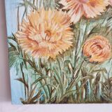Oil on canvas flowers