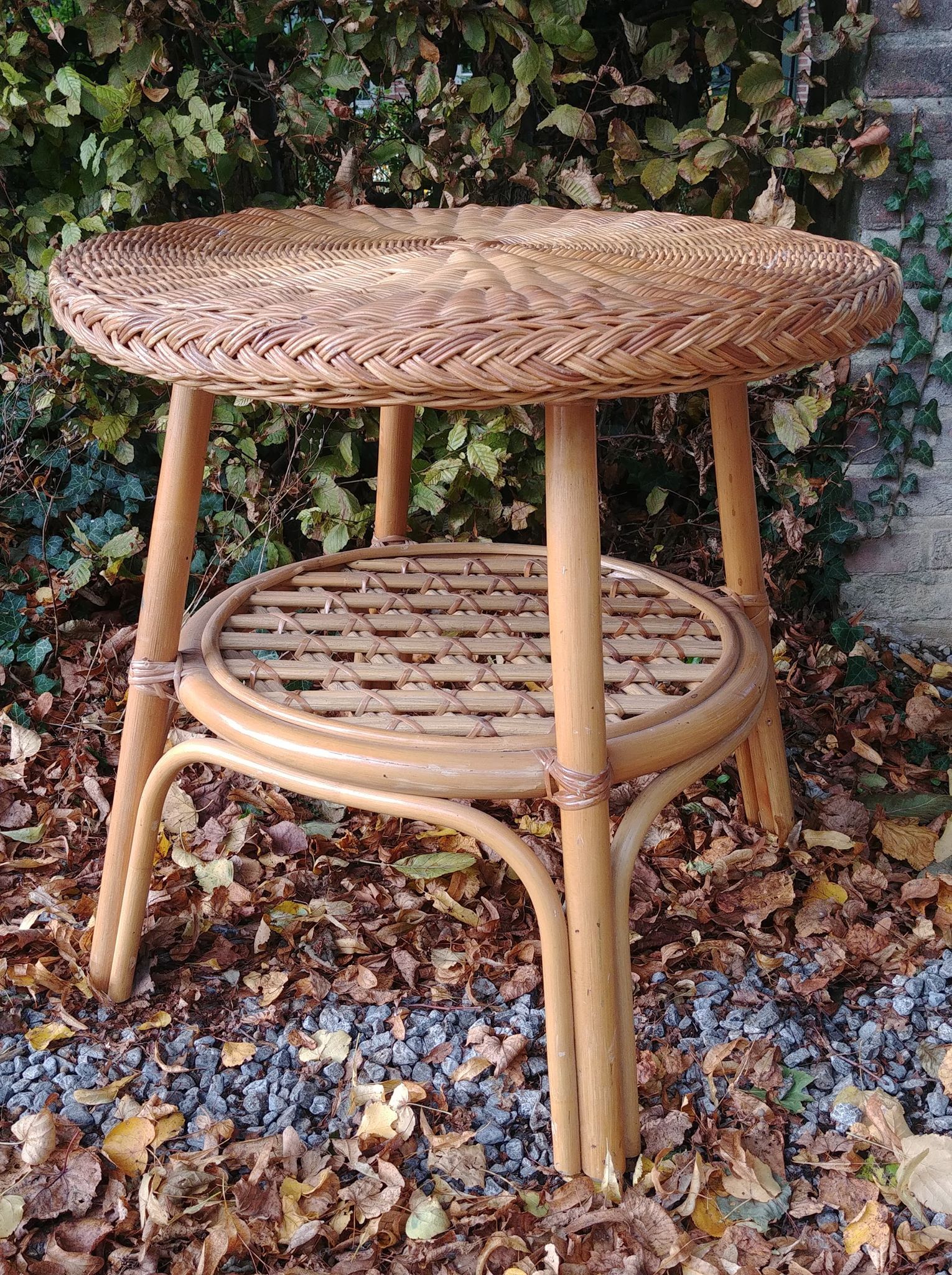 Rattan side table