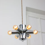 Vintage Italian Chrome Lamp Duo, 70s