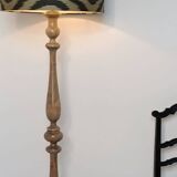 Vintage turned wooden floor lamp