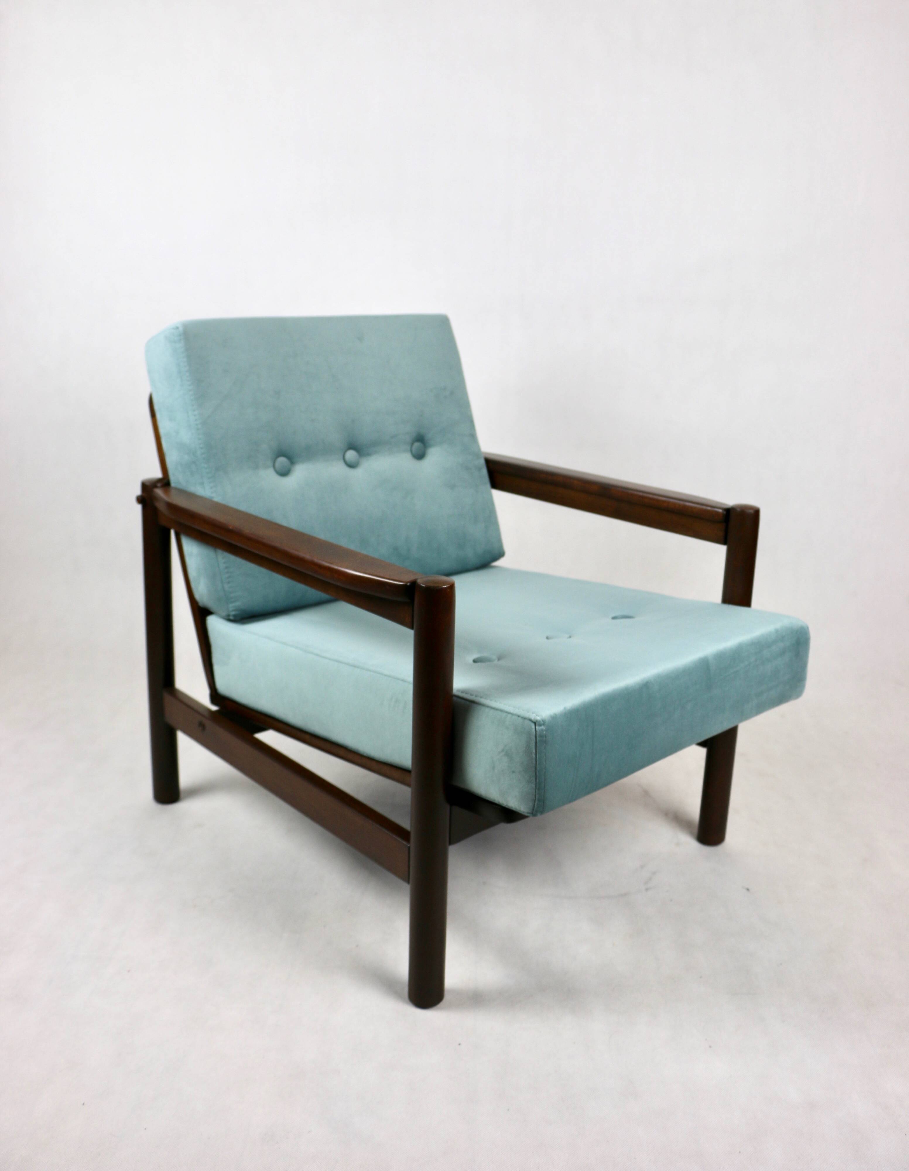 Light Blue Lounge Stobrawa Chair, 1970s