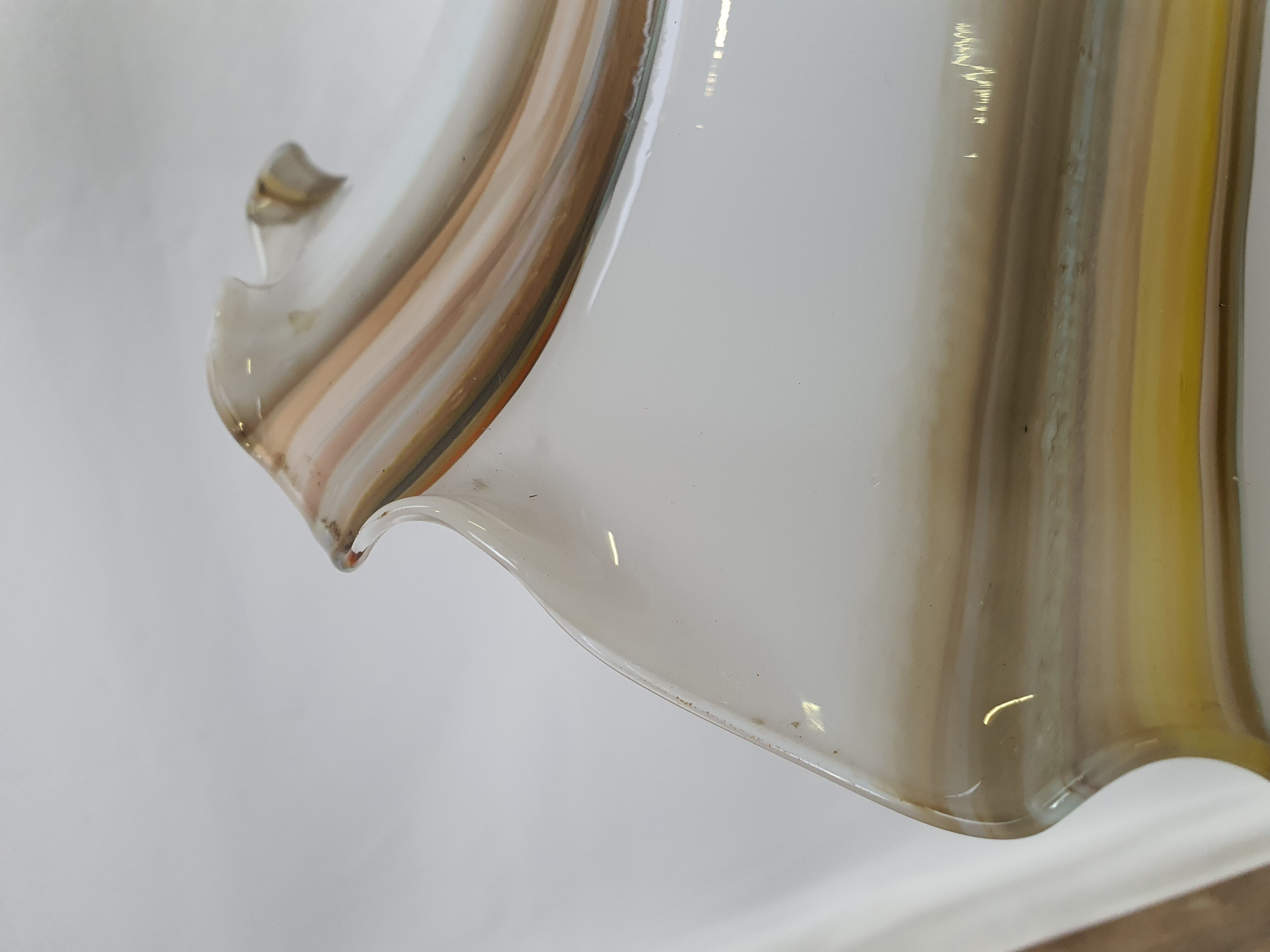 Chandelier in white and multicolored Murano glass