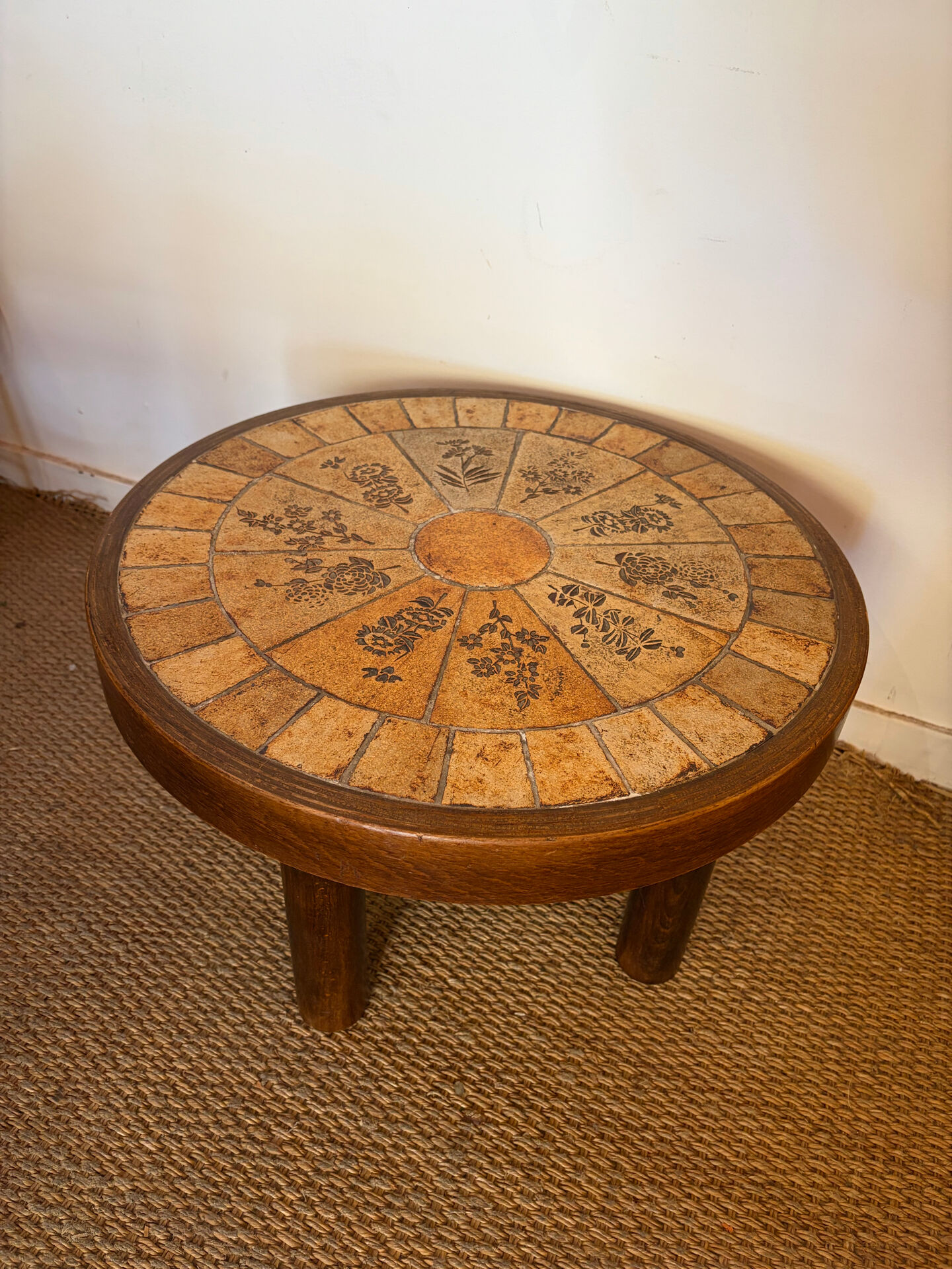 Mini ceramic coffee table Herbiers Vallauris 1960s