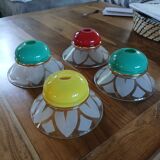 4 Art Deco glass pendant lights