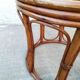 Table tabouret en rotin et verre vintage