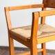 Brutalist chair by Tage Poulsen, pine, woven paper cord seat.