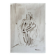 Tableau signé aquarelle portrait féminin « esquisse sortie du bain »