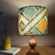 rustic chic turned wooden floor lamp, graphic linen lampshade