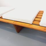 Pair of vintage  Perriand style  pine benches