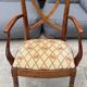 Fauteuil de bureau ancien en merisier et tissu