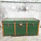 Vintage green metal trunk