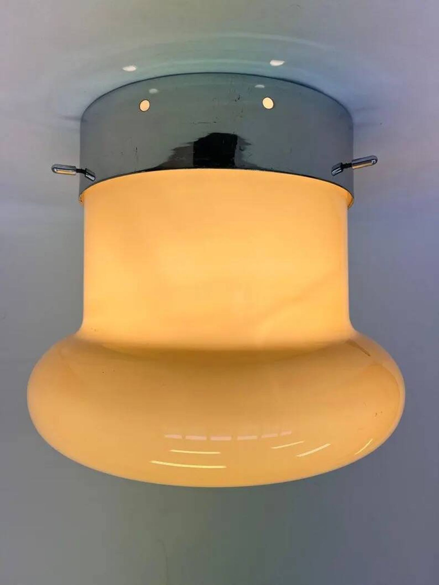 XXL Midcentury Hotel Design Ceiling Lamp, Flushmount, 1970s - Czechoslovakia