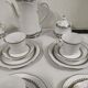 Coffee service for 6 people bavaria white and silver cup plate coffee maker milk pot sugar