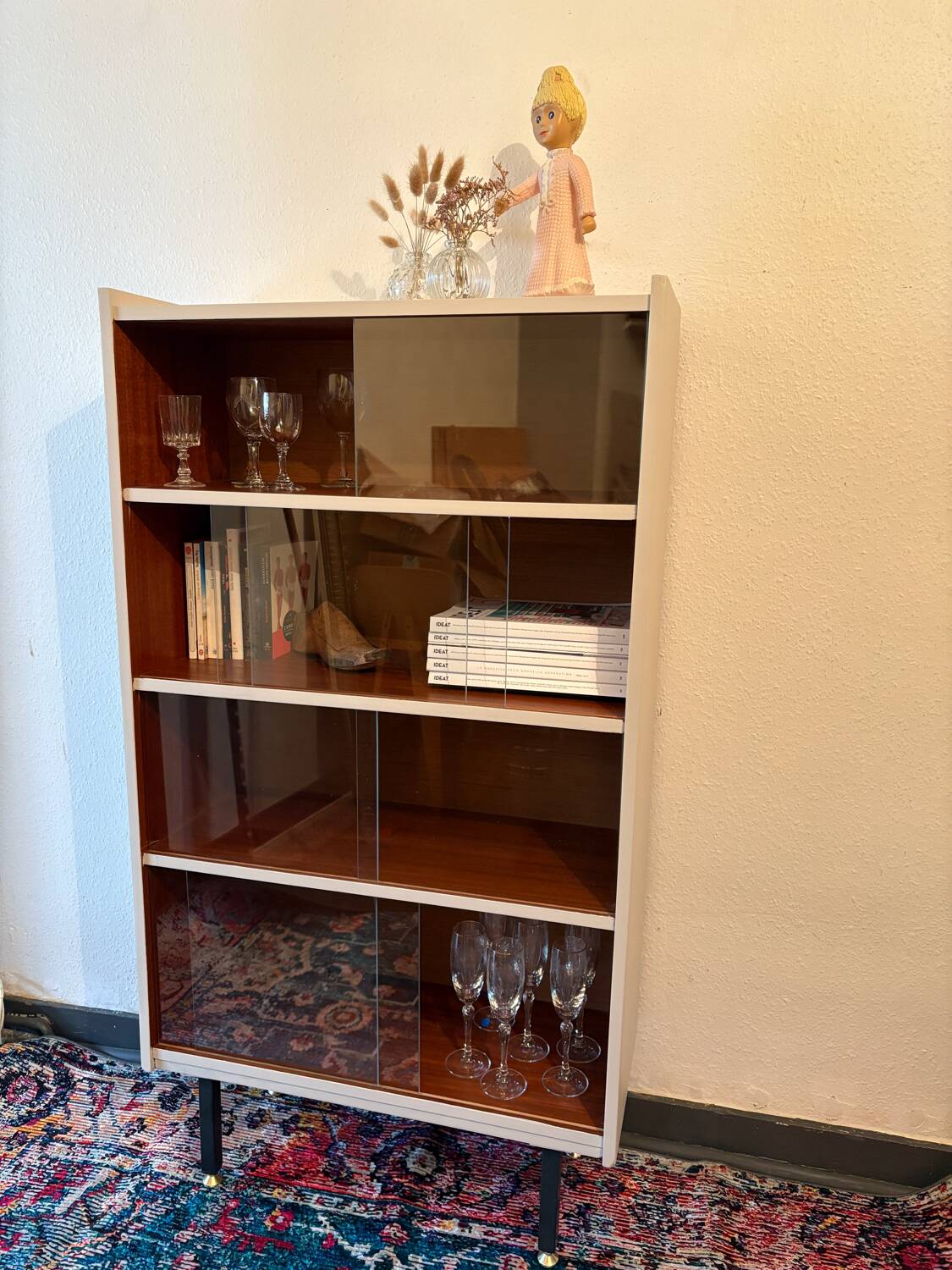 SAM vintage bookcase renovated sesame