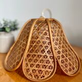 Vintage wicker rattan pendant lamp