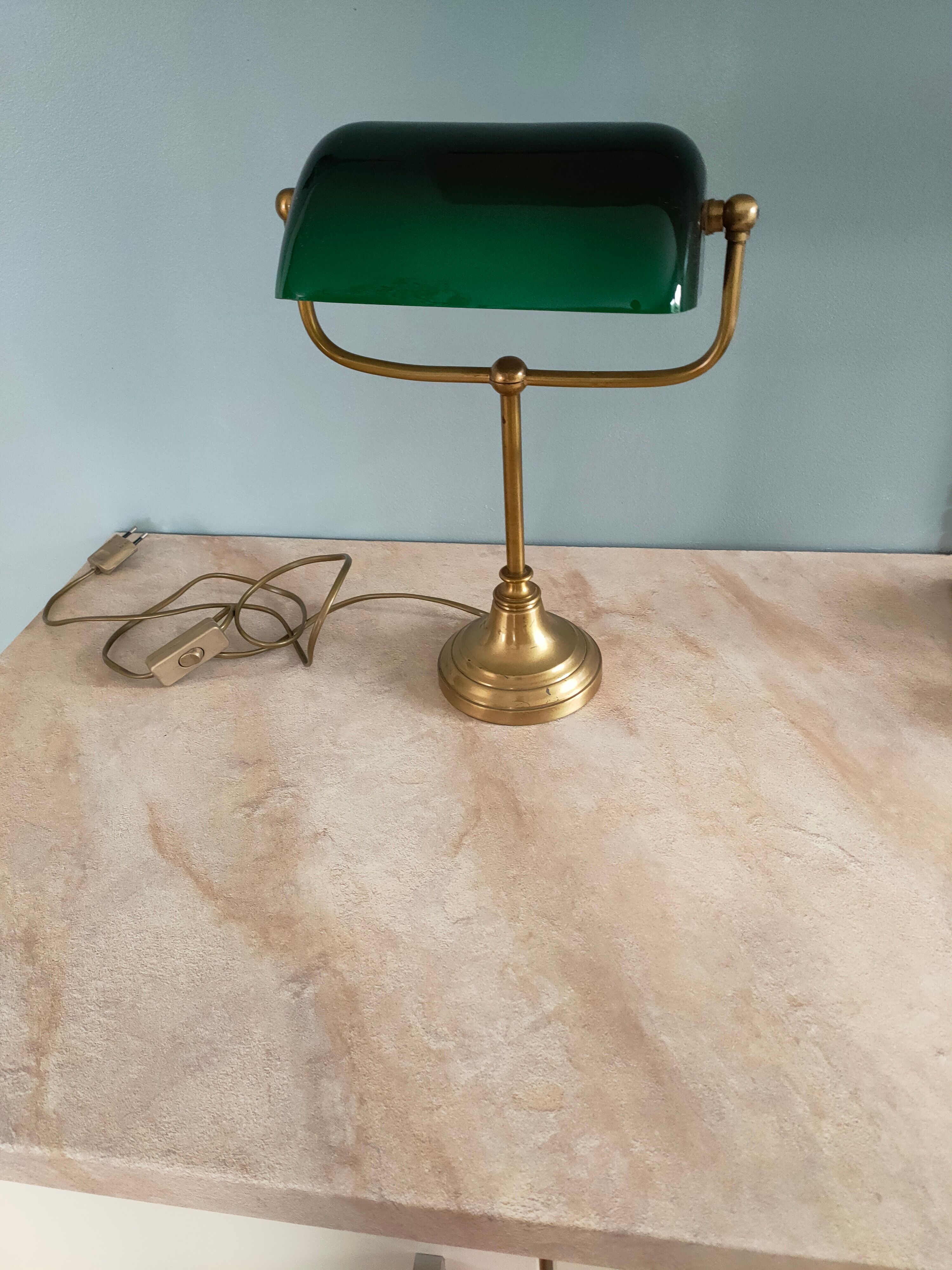 Notary lamp , banker Opaline green